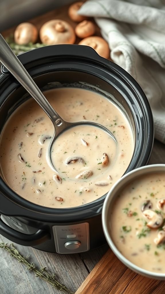 Slow Cooker Cream of Mushroom Soup