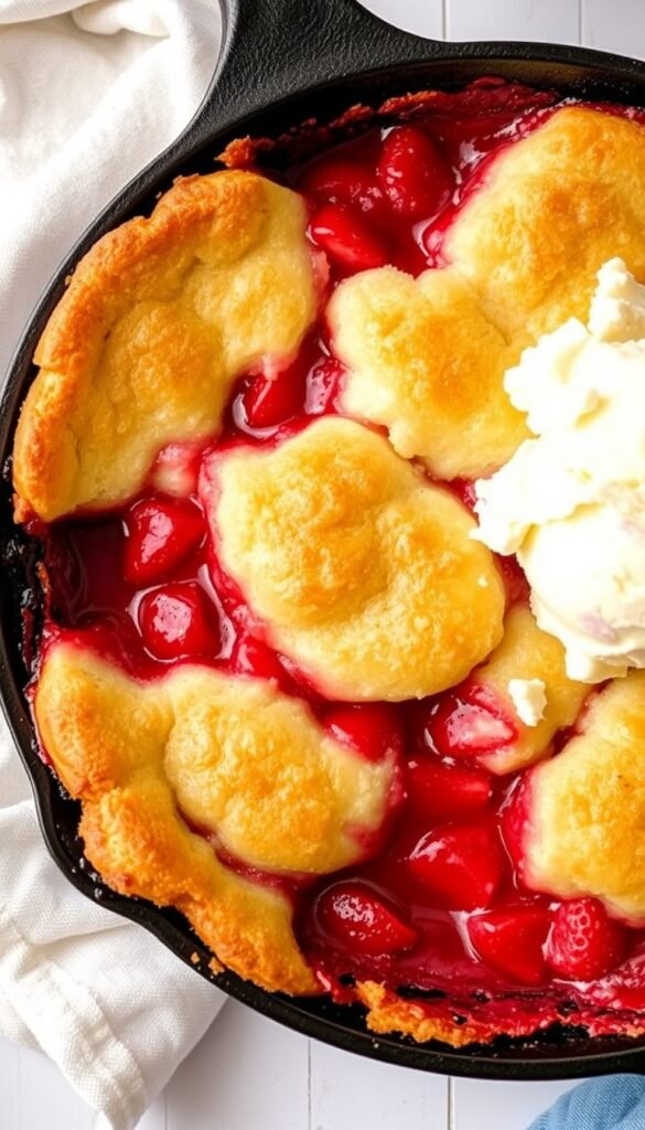 Strawberry Cake Mix Cobbler