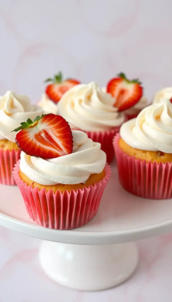 Strawberry Cake Mix Cupcakes