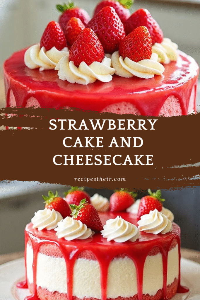 Strawberry Cake and Cheesecake