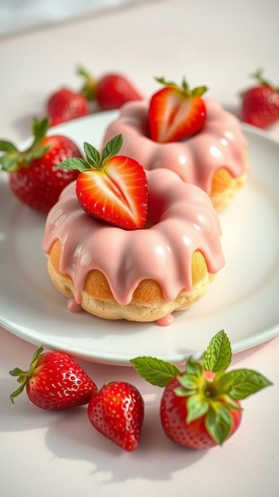 Strawberry Mini Bundt Cakes