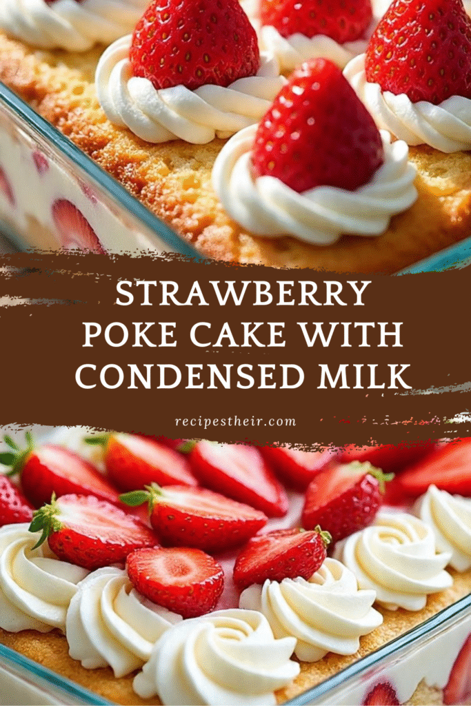 Strawberry Poke Cake with Condensed Milk