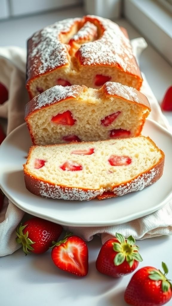 Strawberry Sour Cream Pound Cake