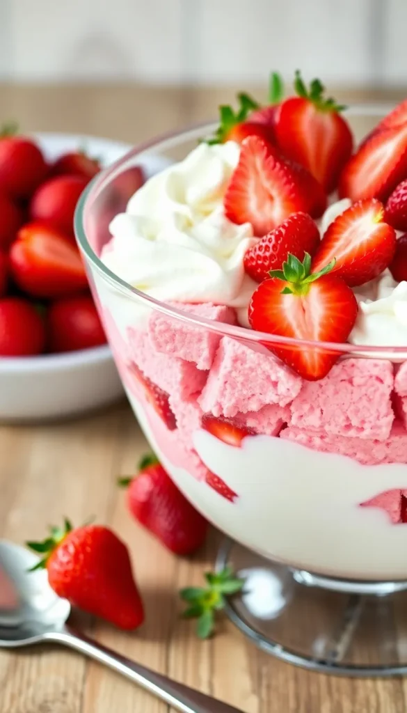 Strawberry Trifle with Cake Mix Cubes
