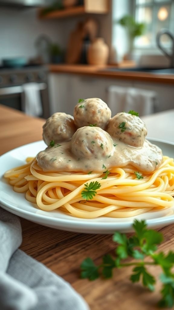 Swedish Meatballs with Egg Noodles