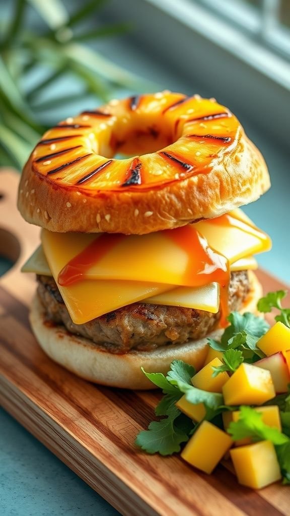 Teriyaki Pineapple Turkey Burgers