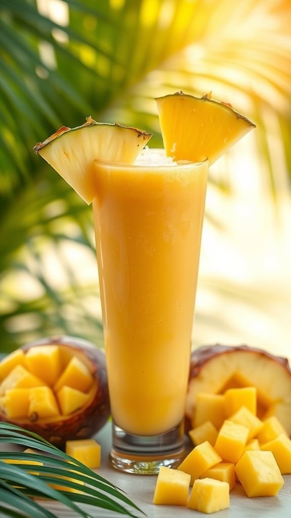 Tropical Mango Pineapple Protein Smoothie
