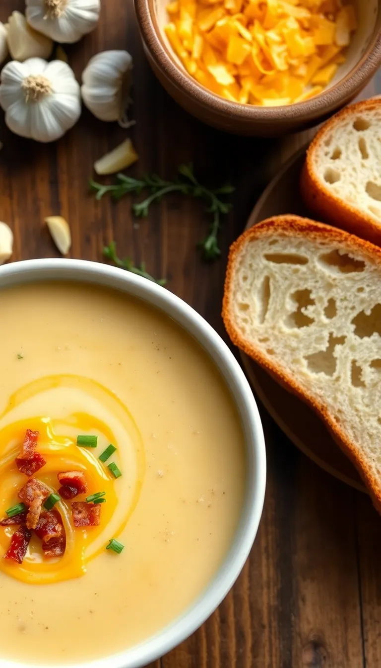 Creamy Cheddar Garlic Herb Potato Soup