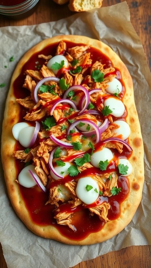 BBQ Chicken Naan Pizza