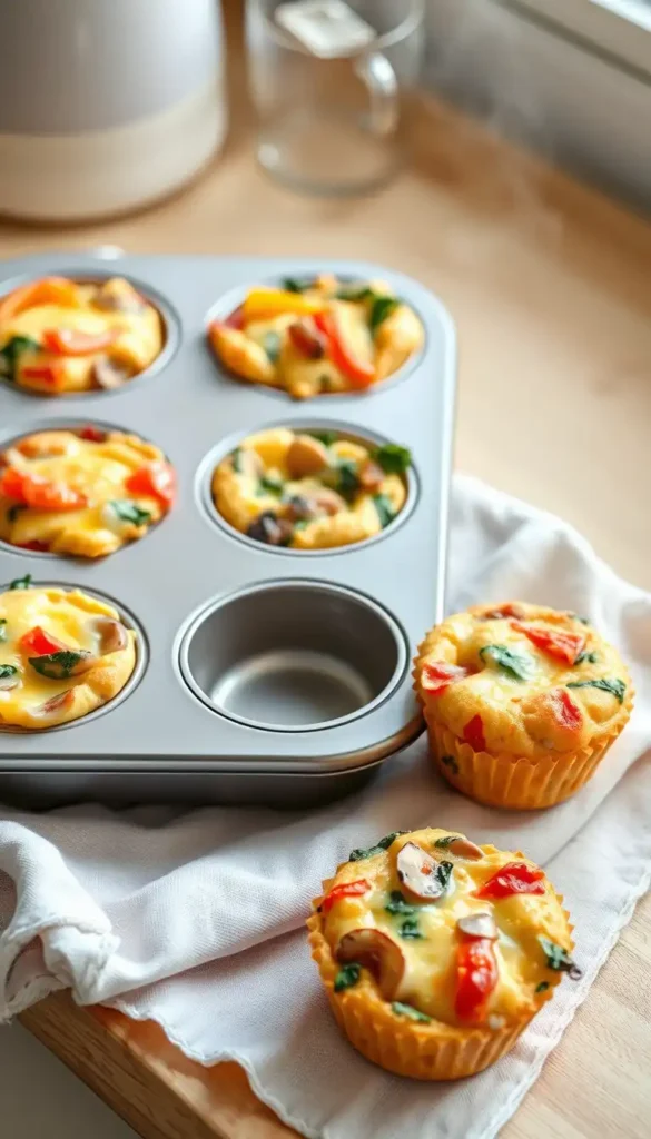 Baked Egg Muffins with Veggies and Cheese