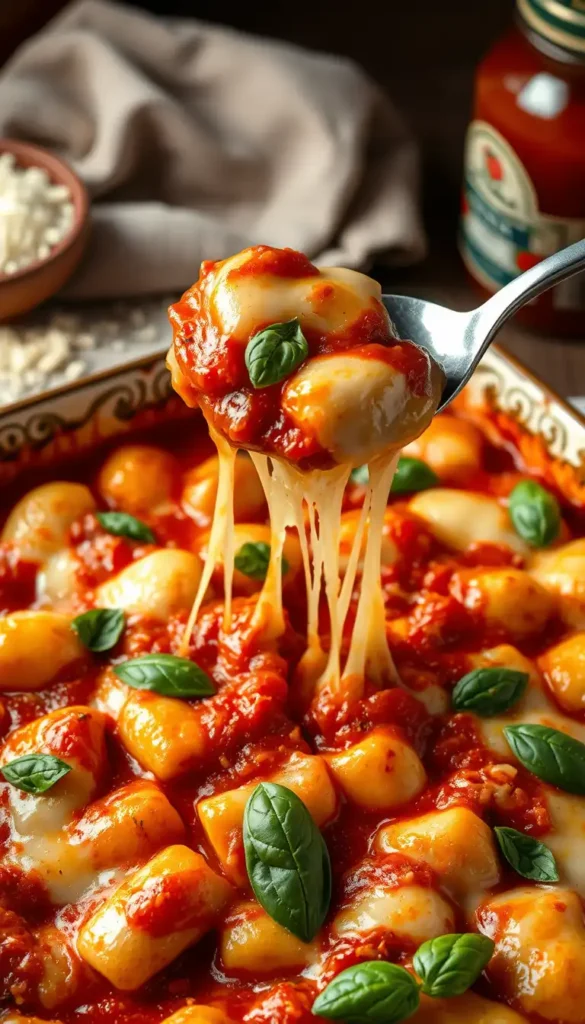 Baked Gnocchi with Mozzarella and Marinara