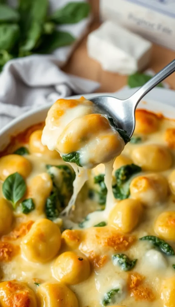 Baked Gnocchi with Spinach and Ricotta — Creamy and Cheesy Perfection