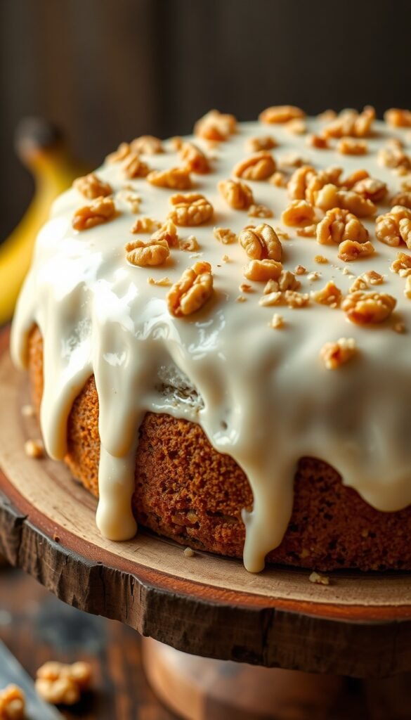 Banana Walnut Cake with Cream Cheese Frosting