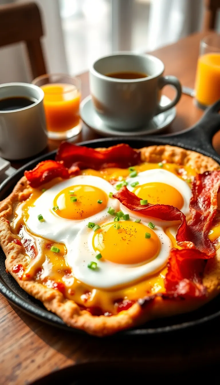 Breakfast Flatbread with Eggs and Bacon
