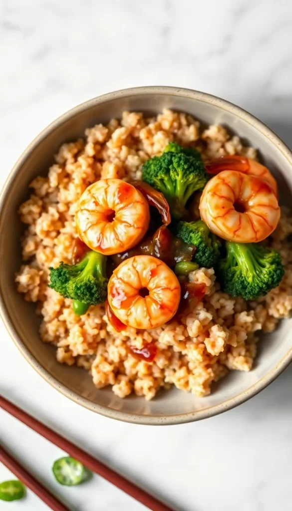 Brown Rice and Shrimp Bowl