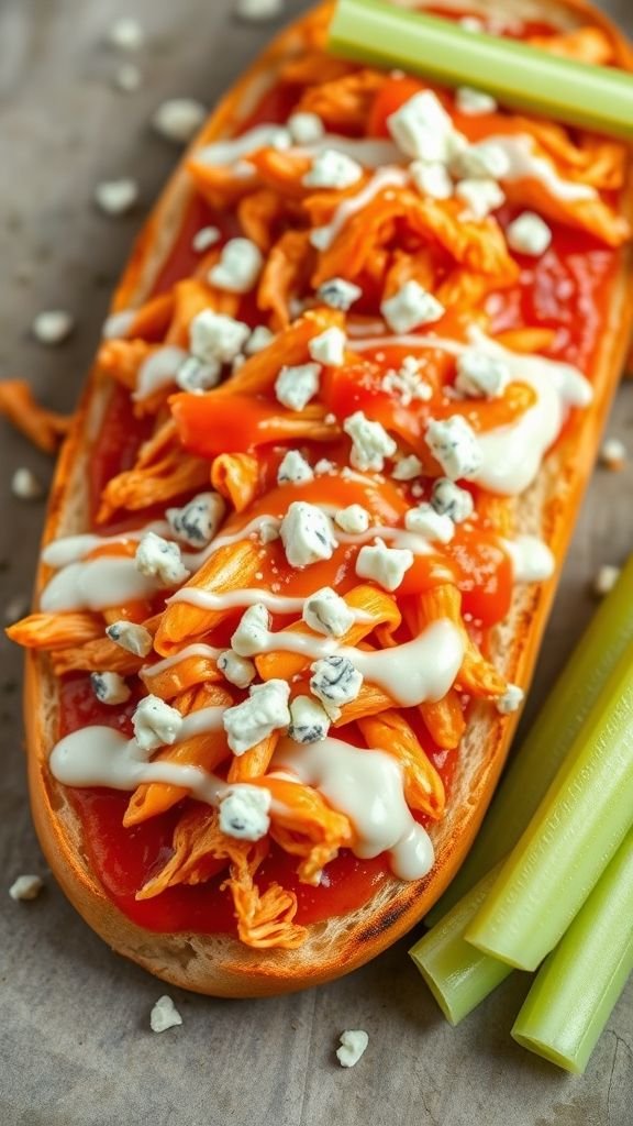 Buffalo Chicken French Bread Pizza