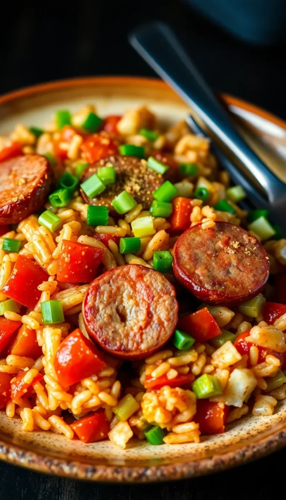 Cajun Kielbasa and Rice