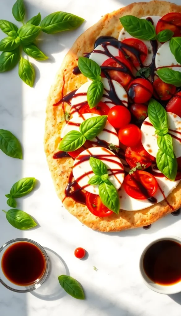 Caprese Flatbread with Balsamic Glaze
