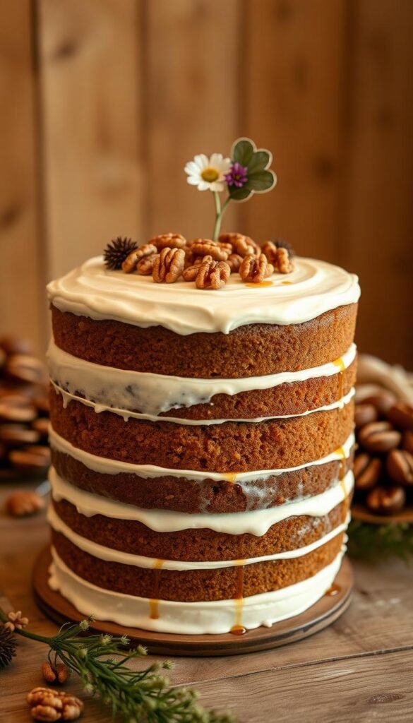 Carrot and Walnut Wedding Cake with Cream Cheese Icing