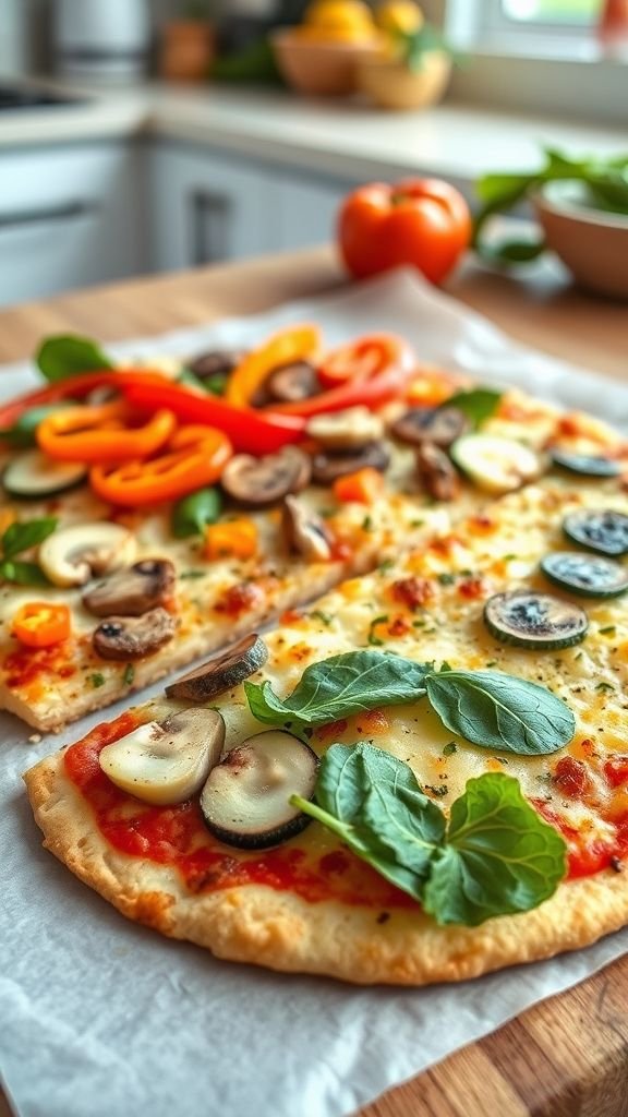Cauliflower Crust Veggie Pizza
