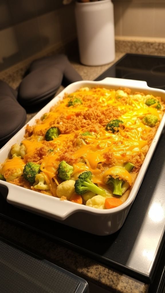 Cheesy Baked Mixed Vegetables Casserole