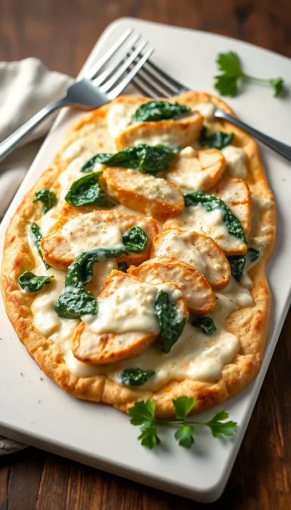 Chicken Alfredo Flatbread