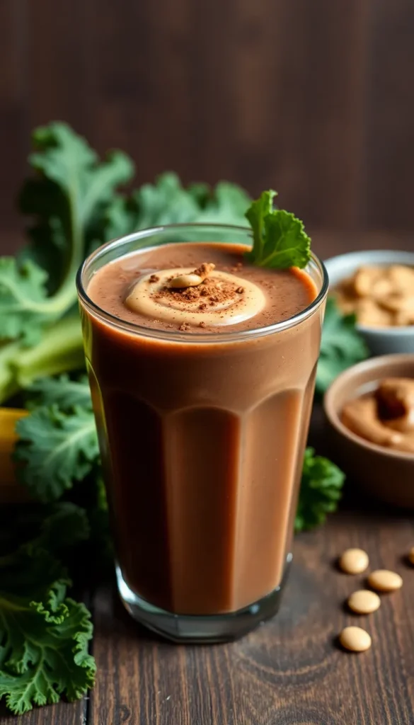 Chocolate Peanut Butter Kale Smoothie