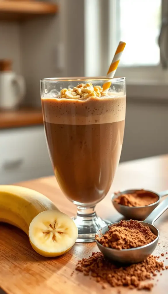 Chocolate Peanut Butter Protein Smoothie