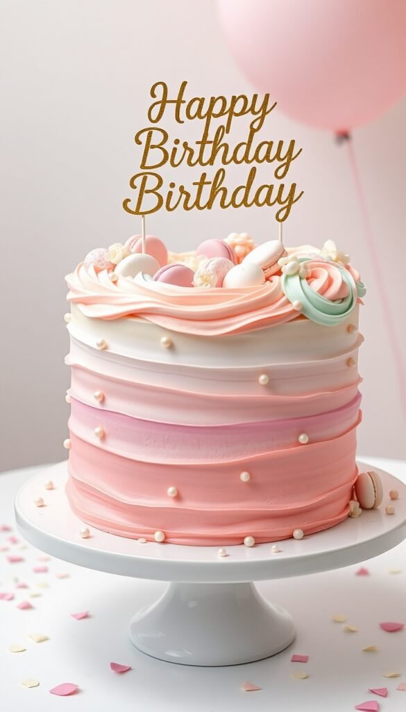 Classic Pastel Birthday Cake Aesthetic