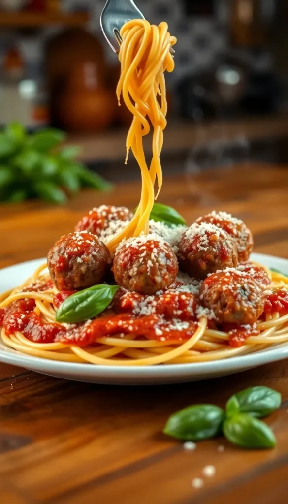 Classic Spaghetti and Frozen Meatballs
