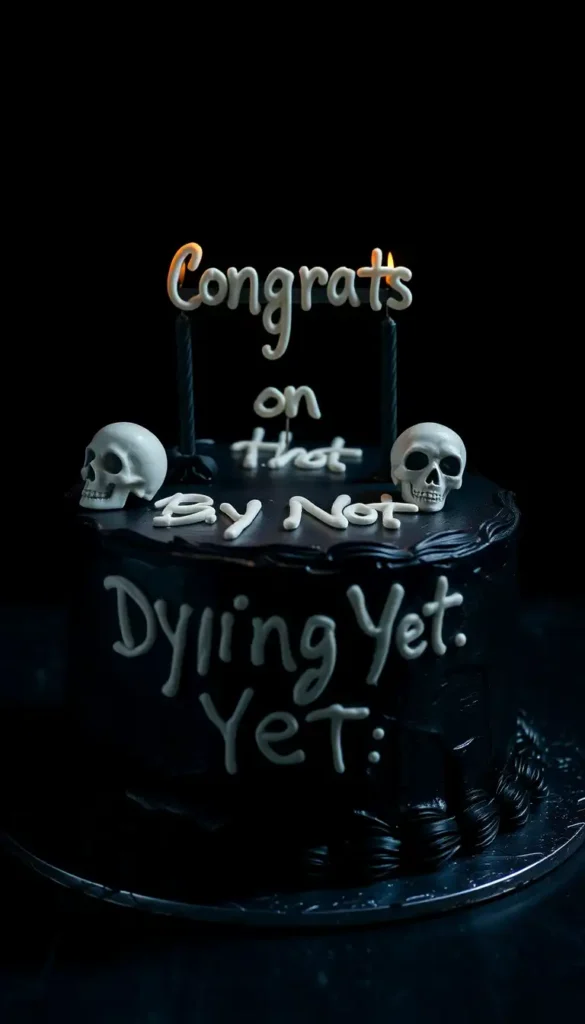âCongrats on Not Dying Yetâ Cake