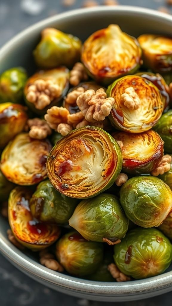 Crispy Roasted Brussels Sprouts with Balsamic Glaze