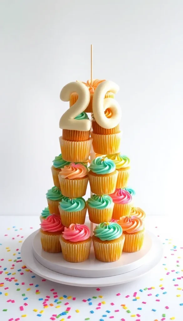 Cupcake Tower Birthday Cake