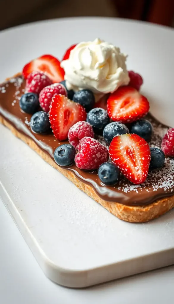 Dessert Flatbread with Nutella and Berries