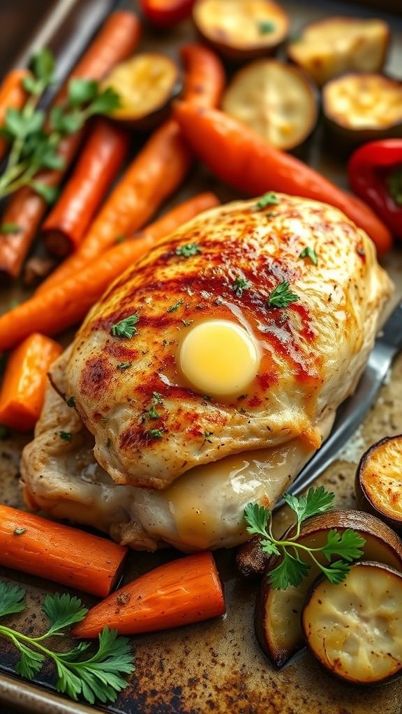 Garlic Butter Chicken with Roasted Vegetables