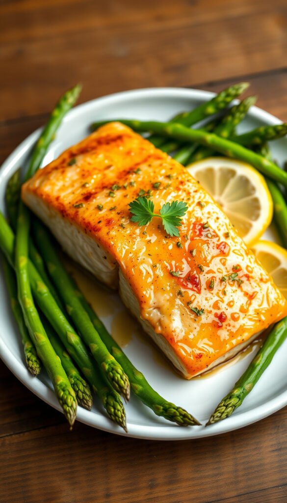 Garlic Butter Salmon with Asparagus