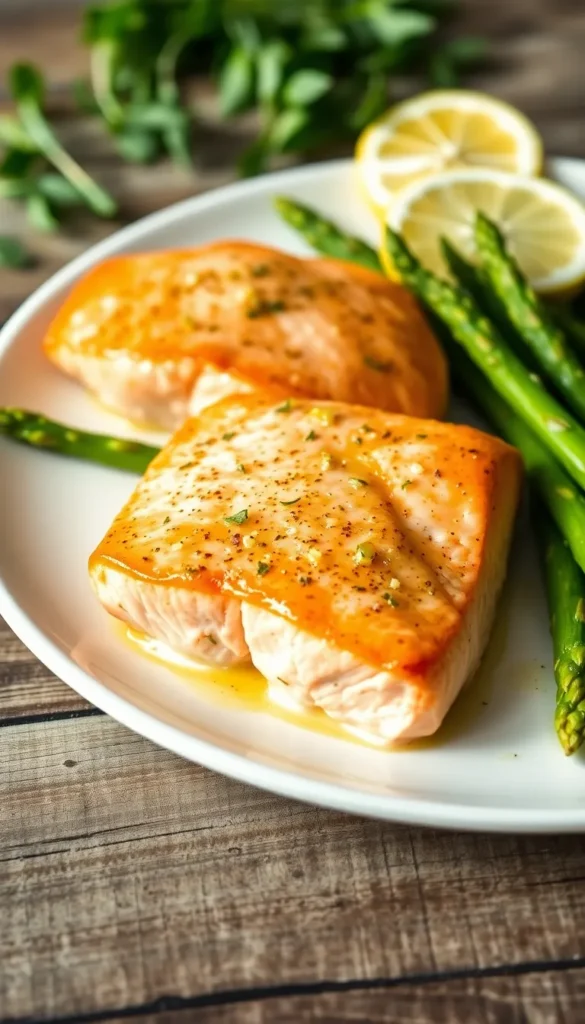 Garlic Butter Salmon with Asparagus