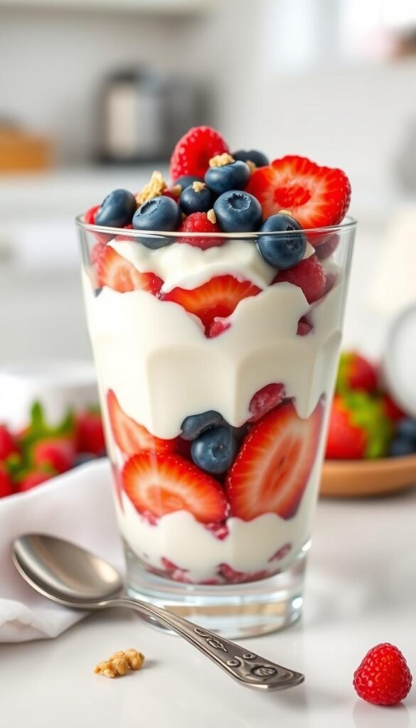 Greek Yogurt Parfait with Berries and Chia Seeds