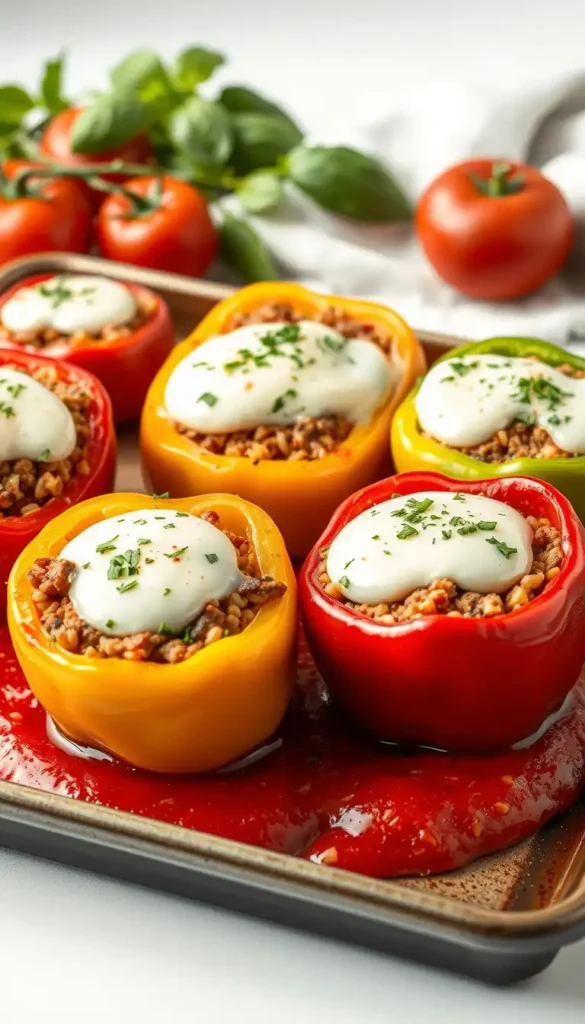 Ground Sausage Stuffed Peppers