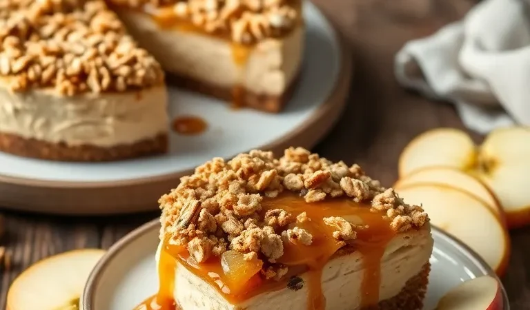 🍎 Apple Crisp Cheesecake Recipe – The Perfect Fall Dessert You’ll Crave All Year