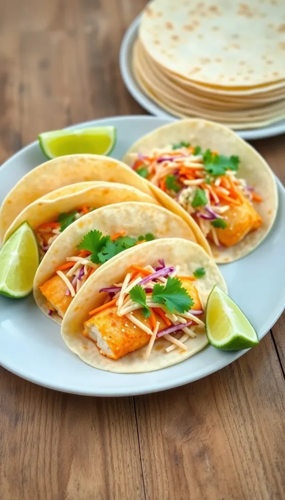Ingredients for Fish Tacos with Cabbage Slaw