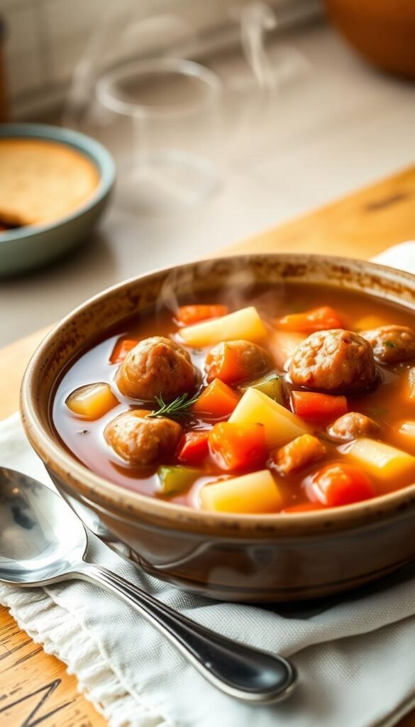 Kabasa Sausage Soup with Vegetables