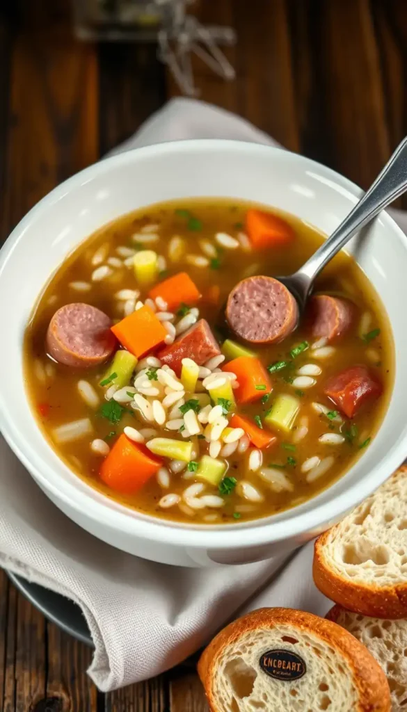 Kielbasa and Rice Soup