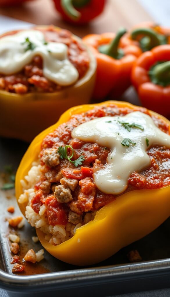 Kielbasa and Rice Stuffed Peppers