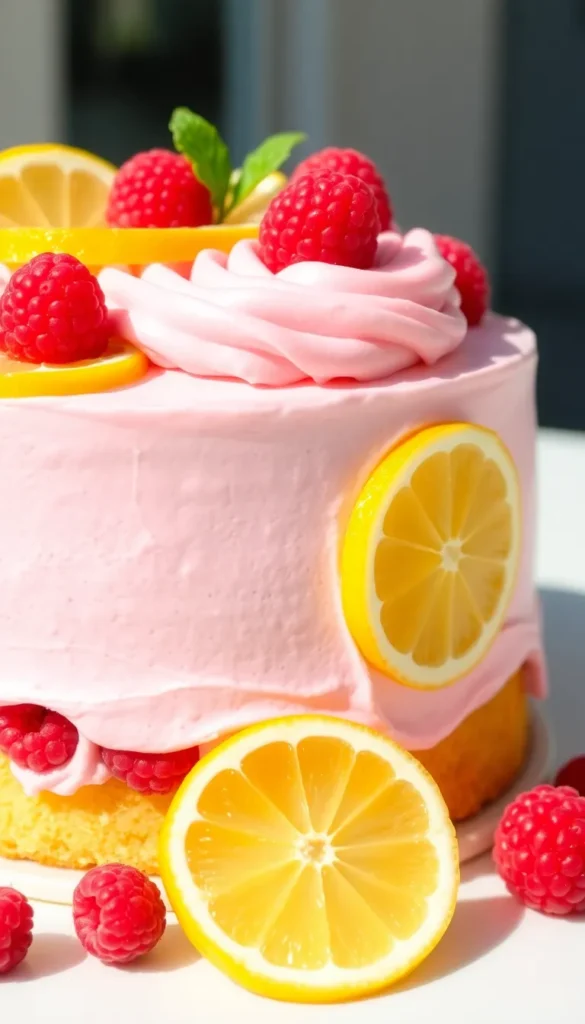 Lemon Raspberry Layer Cake