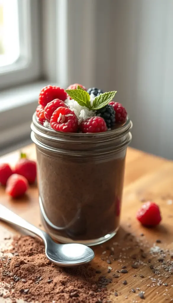 Low Carb Vegan Chocolate Chia Pudding