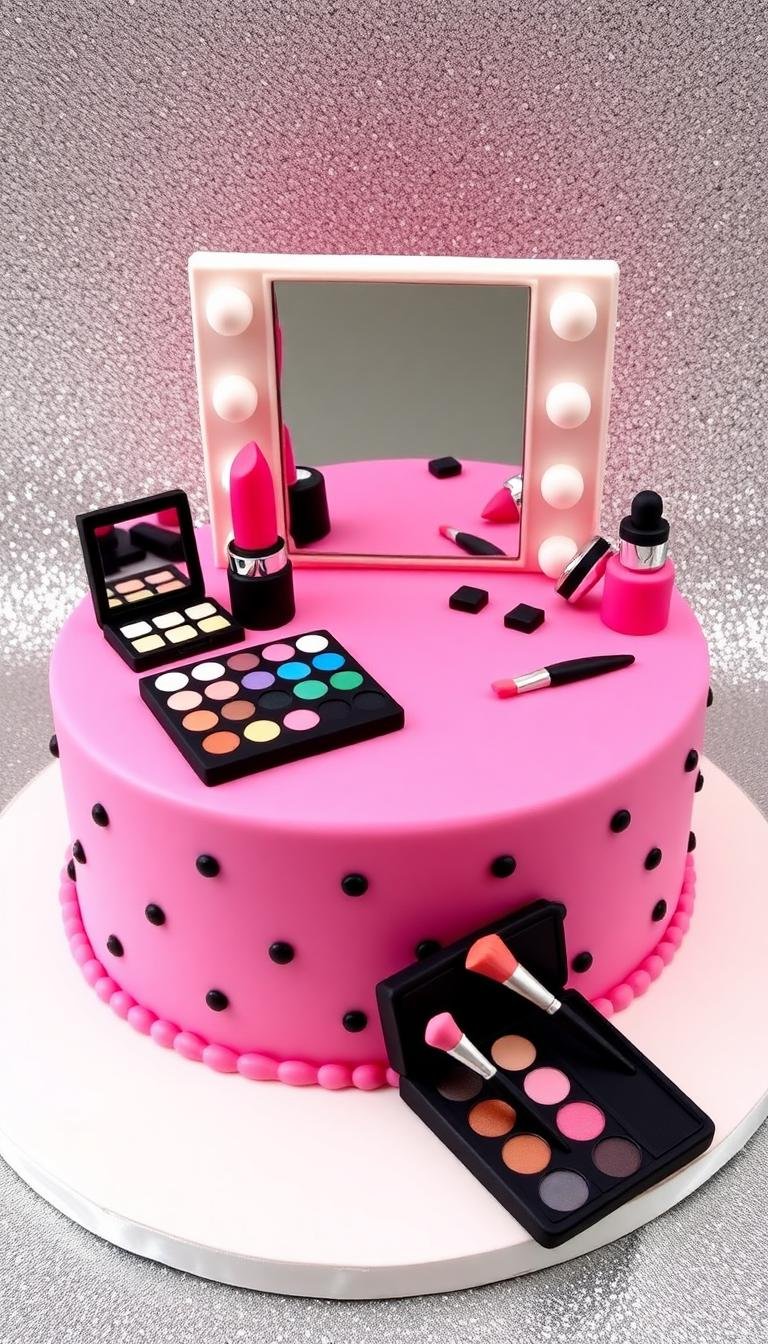 Makeup-Themed Cake