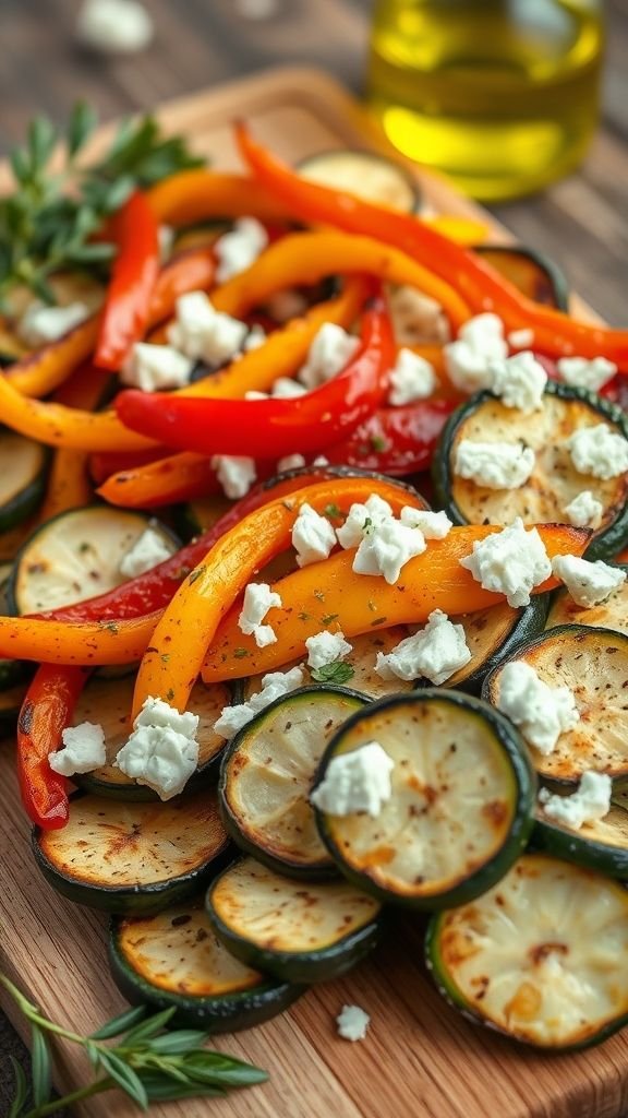 Mediterranean Roasted Zucchini and Bell Peppers