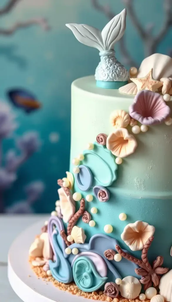 Mermaid-Themed Cake