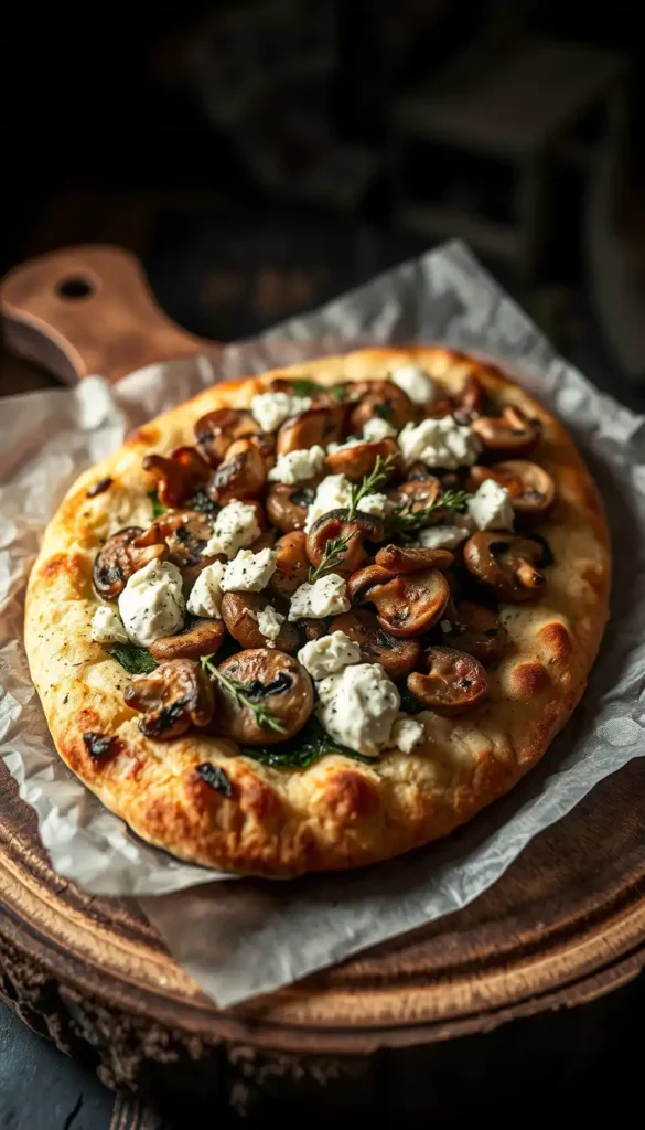 Mushroom and Goat Cheese Flatbread